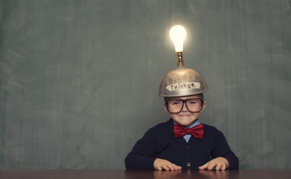 This young boy has thought of the next big idea.